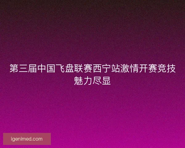 第三届中国飞盘联赛西宁站激情开赛竞技魅力尽显